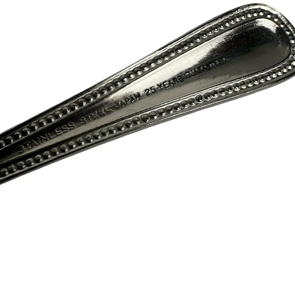22 Pcs Stainless Steel Japan Spoons 5” Small Short Dessert‎ Silver Color Beaded